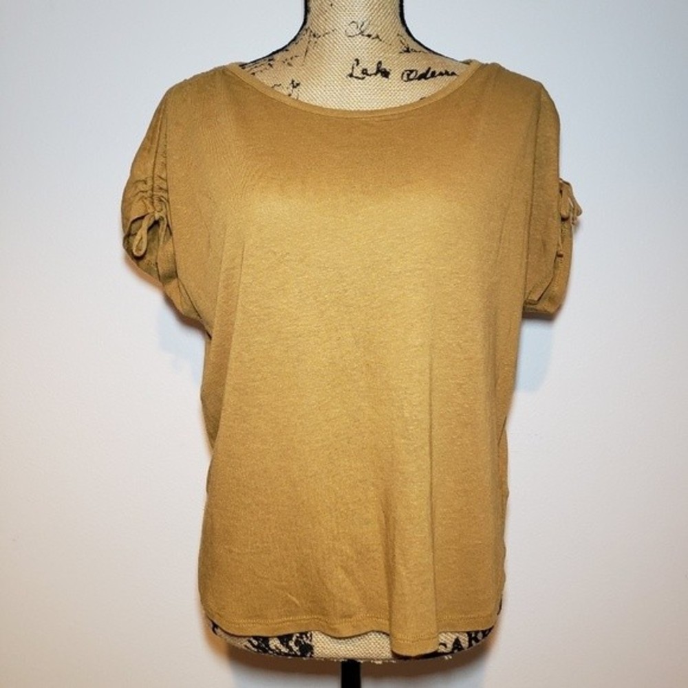 Joie Linen Blend Short Sleeve Blouse Size L